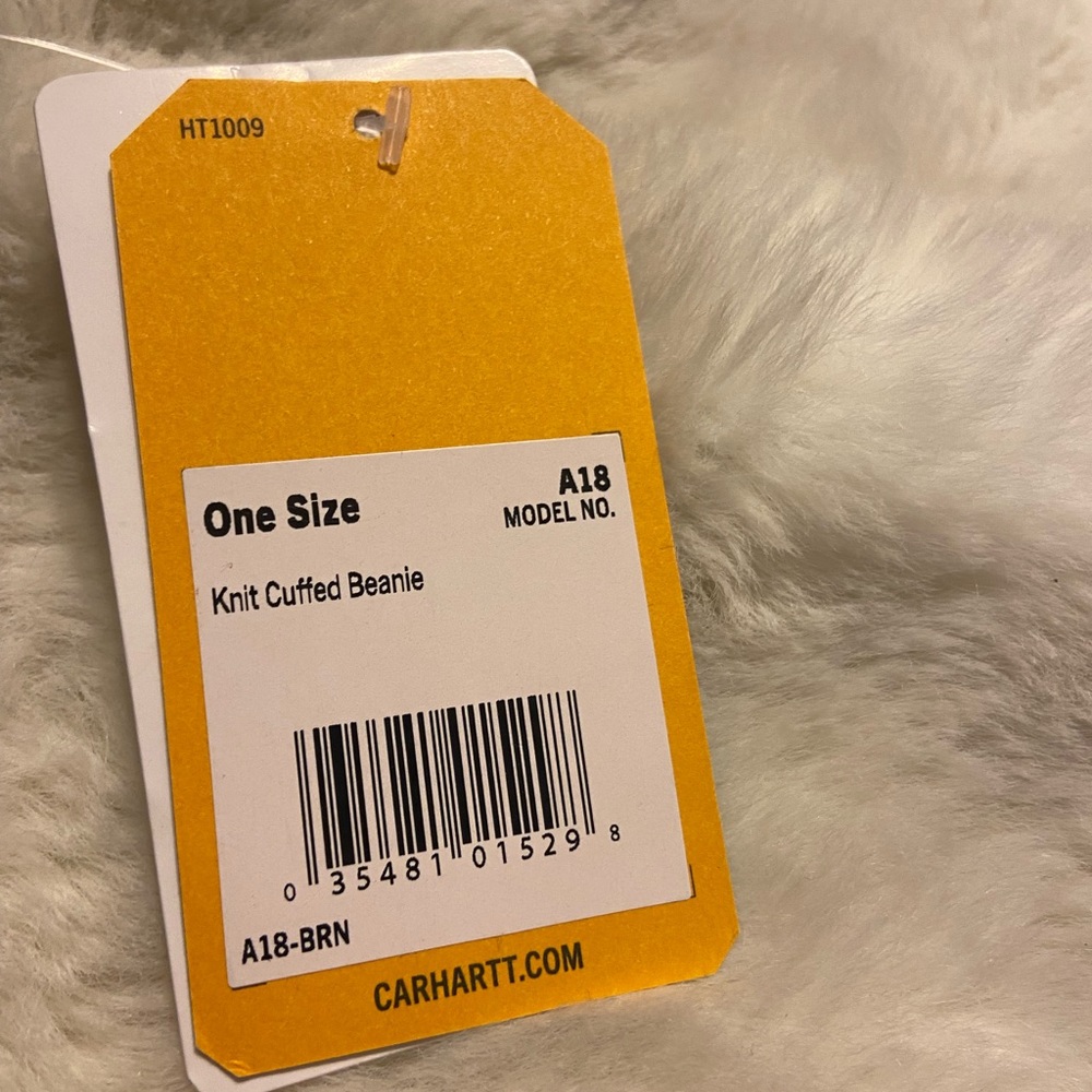 NWT! Carhartt adult acrylic original beanie in brown - Picture 3 of 5